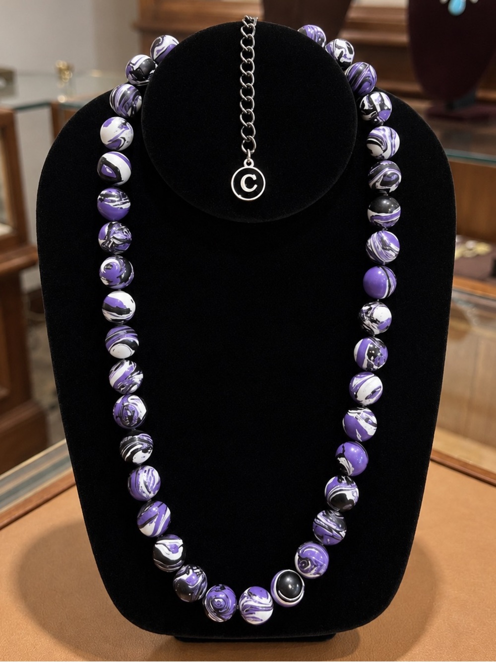 Hand Knotted Purple Stone Necklace